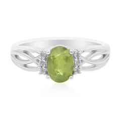 Bague en argent et Grenat démantoïde de Namibie