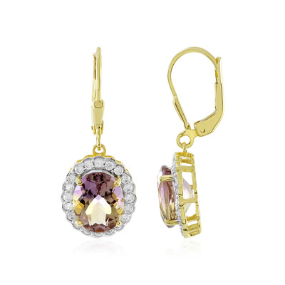 Boucles d'oreilles en argent et Amétrine