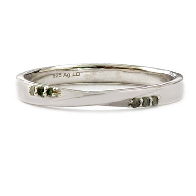Bague en argent et Diamant vert
