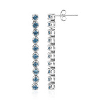 Boucles d'oreilles en argent et Topaze bleu de Londres