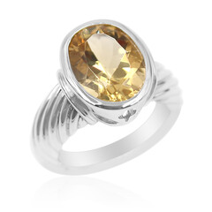 Bague en argent et Labradorite dorée