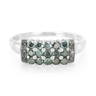 Bague en argent et Diamant fantaisie