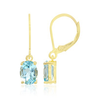Boucles d'oreilles en argent et Topaze bleu ciel