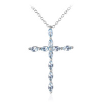 Collier en argent et Topaze bleu ciel