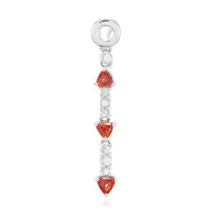 Pendentif en argent et Rubis rouge du soir