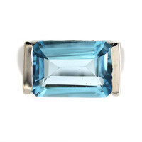 Bague en argent et Topaze bleu ciel