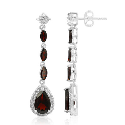 Boucles d'oreilles en argent et Grenat du Mozambique