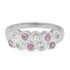 Bague en argent et Saphir rose de Ceylan