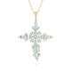 Collier en argent et Topaze bleu ciel