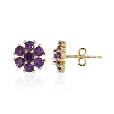 Boucles d'oreilles en argent et Améthyste de Zambie