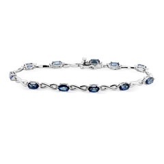 Bracelet en argent et Topaze bleu roi