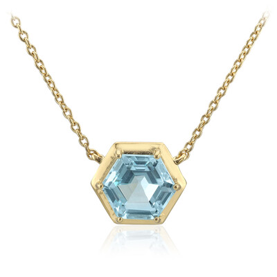 Collier en argent et Topaze bleu ciel