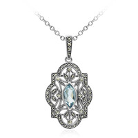 Collier en argent et Topaze bleu ciel