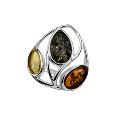 Bague en argent et Ambre baltique