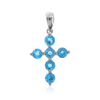Pendentif en argent et Topaze bleu ciel