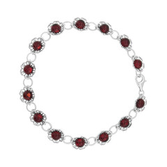 Bracelet en argent et Ambre rouge de Colombie