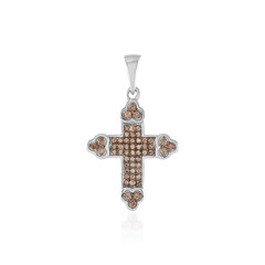Pendentif en argent et Zircon cognac