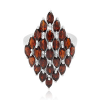 Bague en argent et Grenat du Mozambique