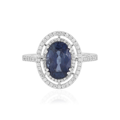 Bague en or et Saphir bleu de Ceylan