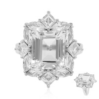 Bague en argent et Topaze blanche