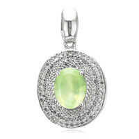 Pendentif en argent et Préhnite