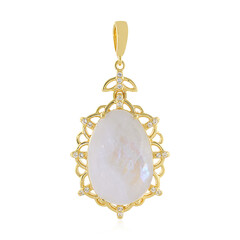 Pendentif en argent et Pierre de Lune arc-en-ciel