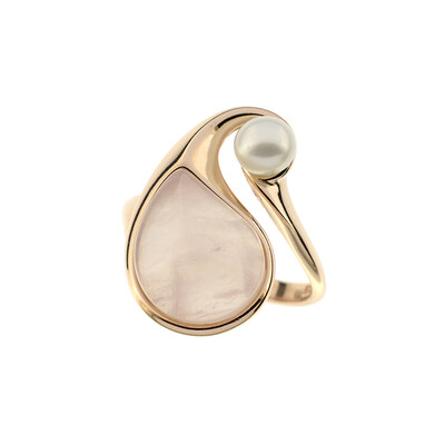 Bague en argent et Quartz rose (dagen)