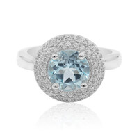 Bague en argent et Topaze bleu ciel