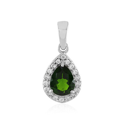 Pendentif en argent et Diopside de Russie