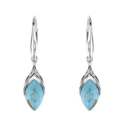 Boucles d'oreilles en argent et Turquoise (dagen)