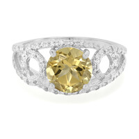 Bague en argent et Quartz champagne