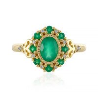 Bague en argent et Onyx vert