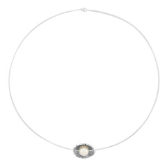 Collier ras du cou (Choker) en argent et Perle de culture d'eau douce