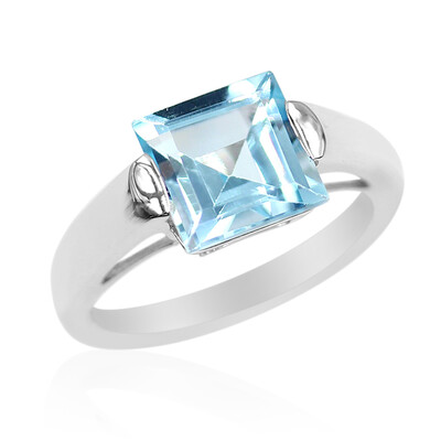 Bague en argent et Topaze bleu ciel