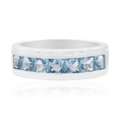 Bague en argent et Topaze bleu Suisse
