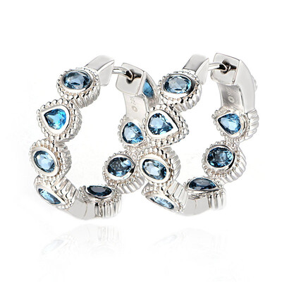 Boucles d'oreilles en argent et Topaze bleu de Londres (Dallas Prince Designs)