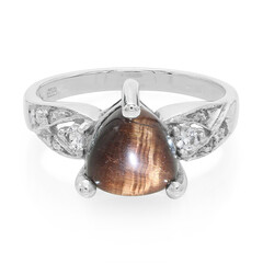 Bague en argent et Œil-de-tigre rouge