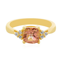 Bague en argent et Topaze mystique couleur pêche