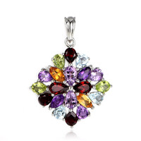 Pendentif en argent et Grenat du Mozambique