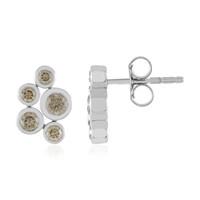 Boucles d'oreilles en or et Diamant VS1 champagne