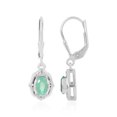 Boucles d'oreilles en argent et Emeraude de Russie