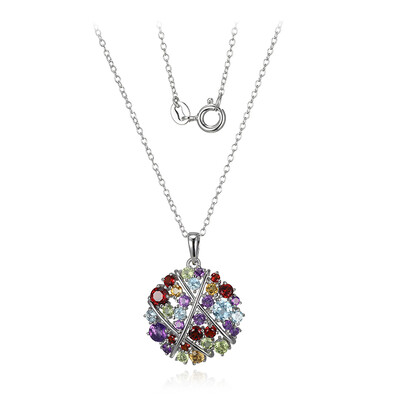 Collier en argent et Grenat du Mozambique