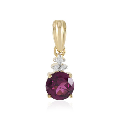 Pendentif en or et Grenat magenta