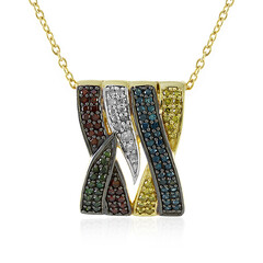 Collier en argent et Diamant rouge I4