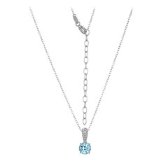 Collier en argent et Topaze bleu ciel