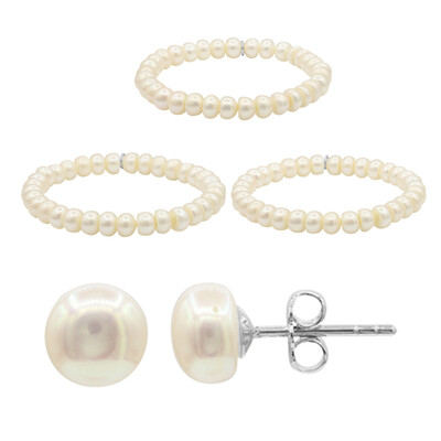 Parure en argent et Perle de culture d'eau douce (TPC)
