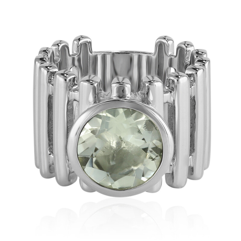 Bague En Argent Massif 925 Avec Citrine Et Améthyste Verte - Neuf Sans Emballage