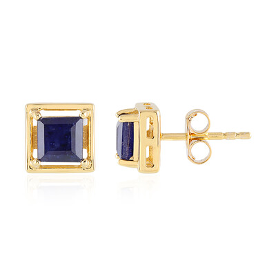 Boucles d'oreilles en argent et Saphir bleu de Madagascar