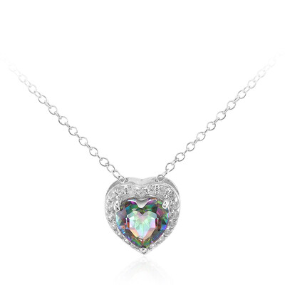 Collier en argent et Quartz mystique vert