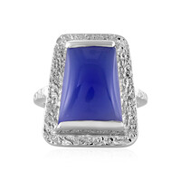 Bague en argent et Calcédoine bleue